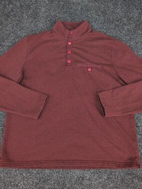 Untuckit Sweater Mens Extra Large Red Parkson Quarter Snap Pullover Sweatshirt